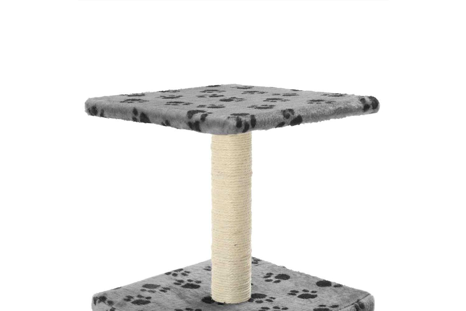 Cat Tree With Sisal Scratching Post 55 Cm Grey Paw Print-5