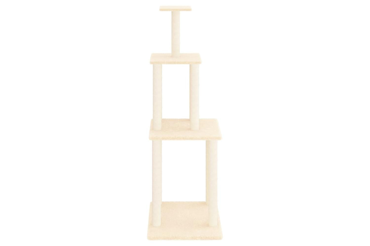 Cat Tree With Sisal Scratching Posts Cream 149 Cm-3