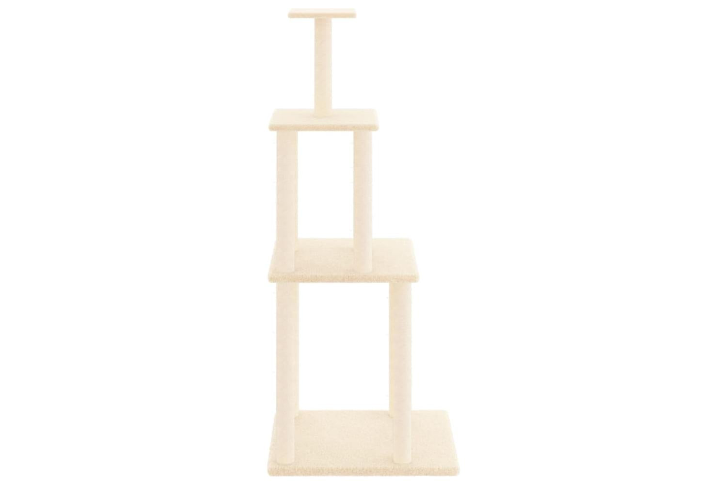 Cat Tree With Sisal Scratching Posts Cream 149 Cm-4