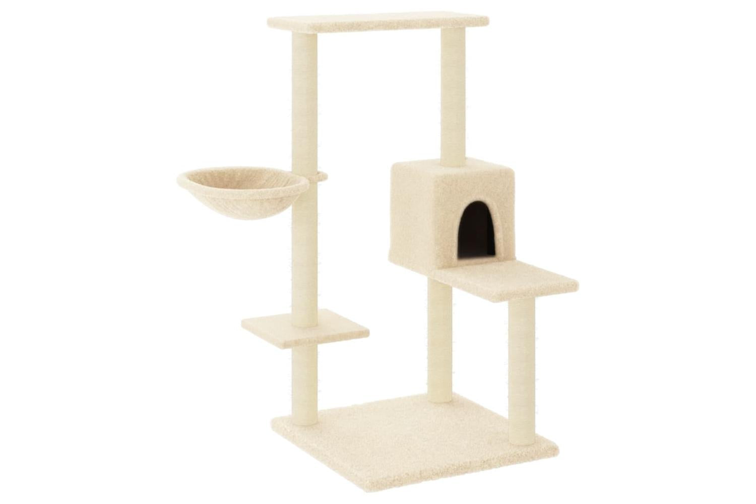 Cat Tree With Sisal Scratching Posts Cream 95 Cm-2