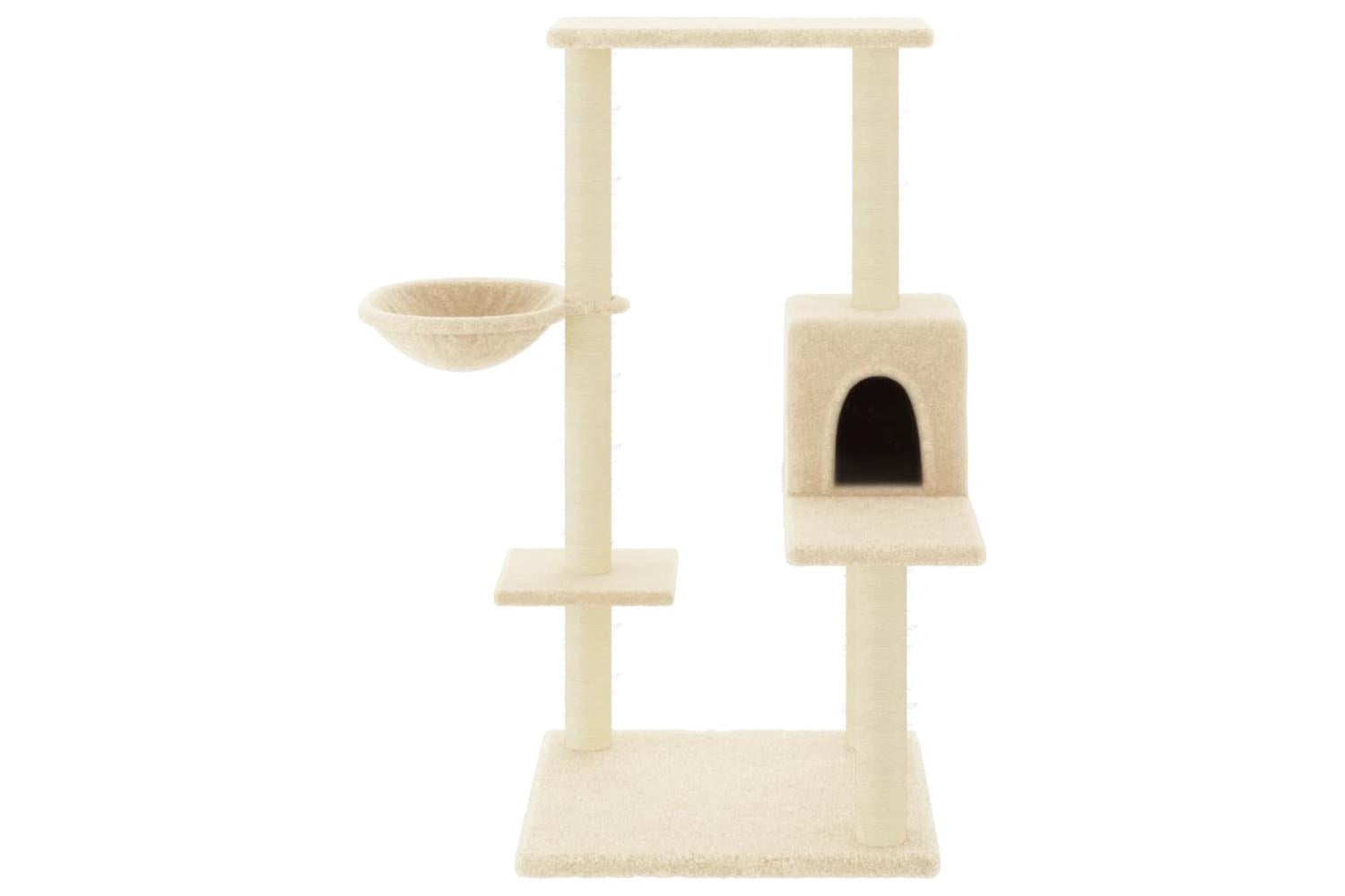 Cat Tree With Sisal Scratching Posts Cream 95 Cm-3
