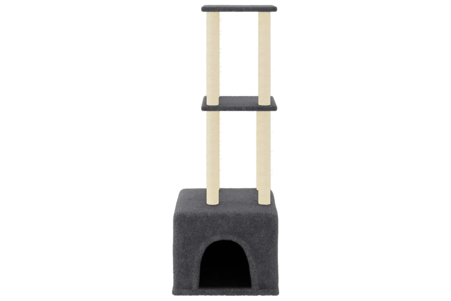 Cat Tree With Sisal Scratching Posts Dark Grey 1335 Cm-3