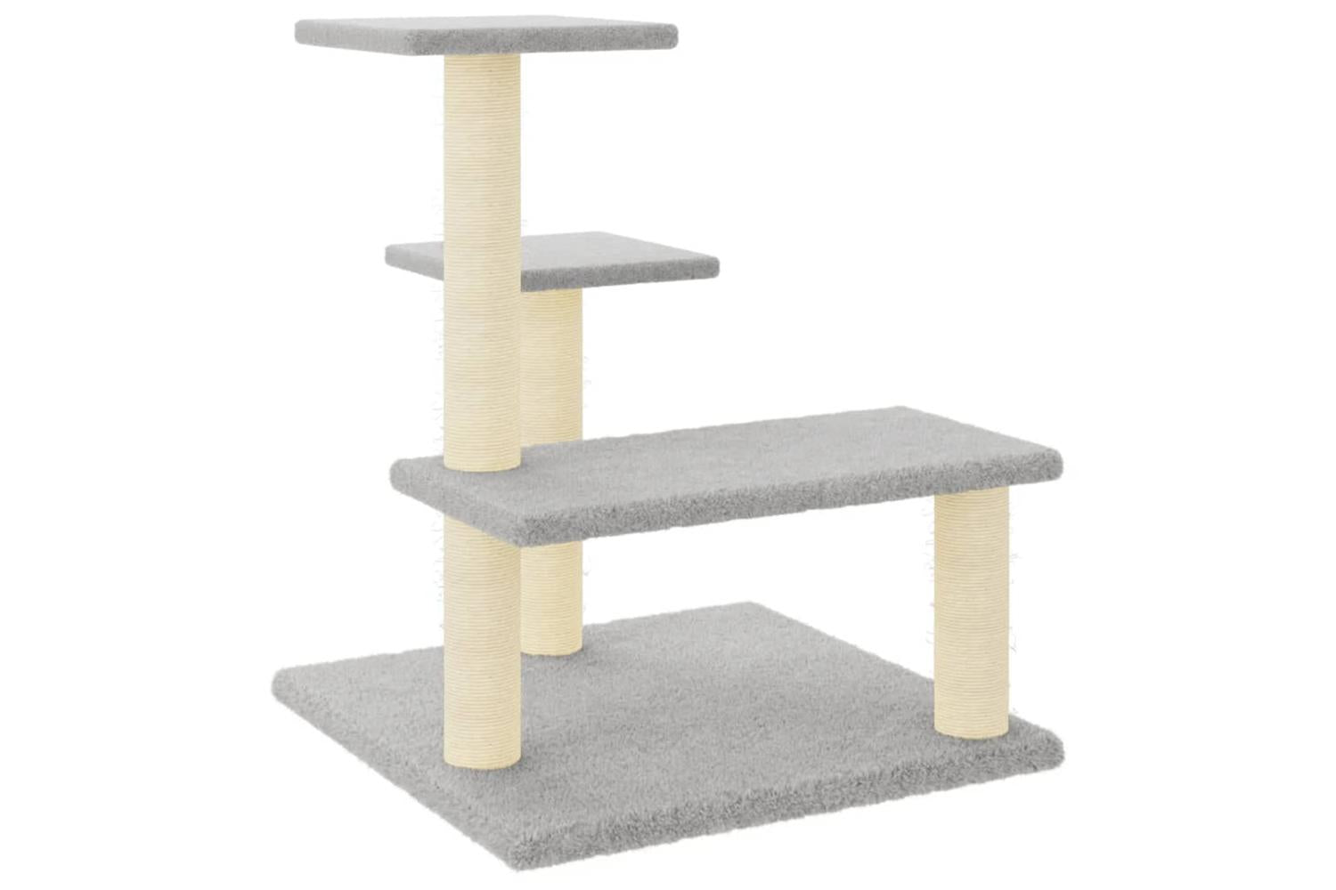 Cat Tree With Sisal Scratching Posts Light Grey 61 Cm-2