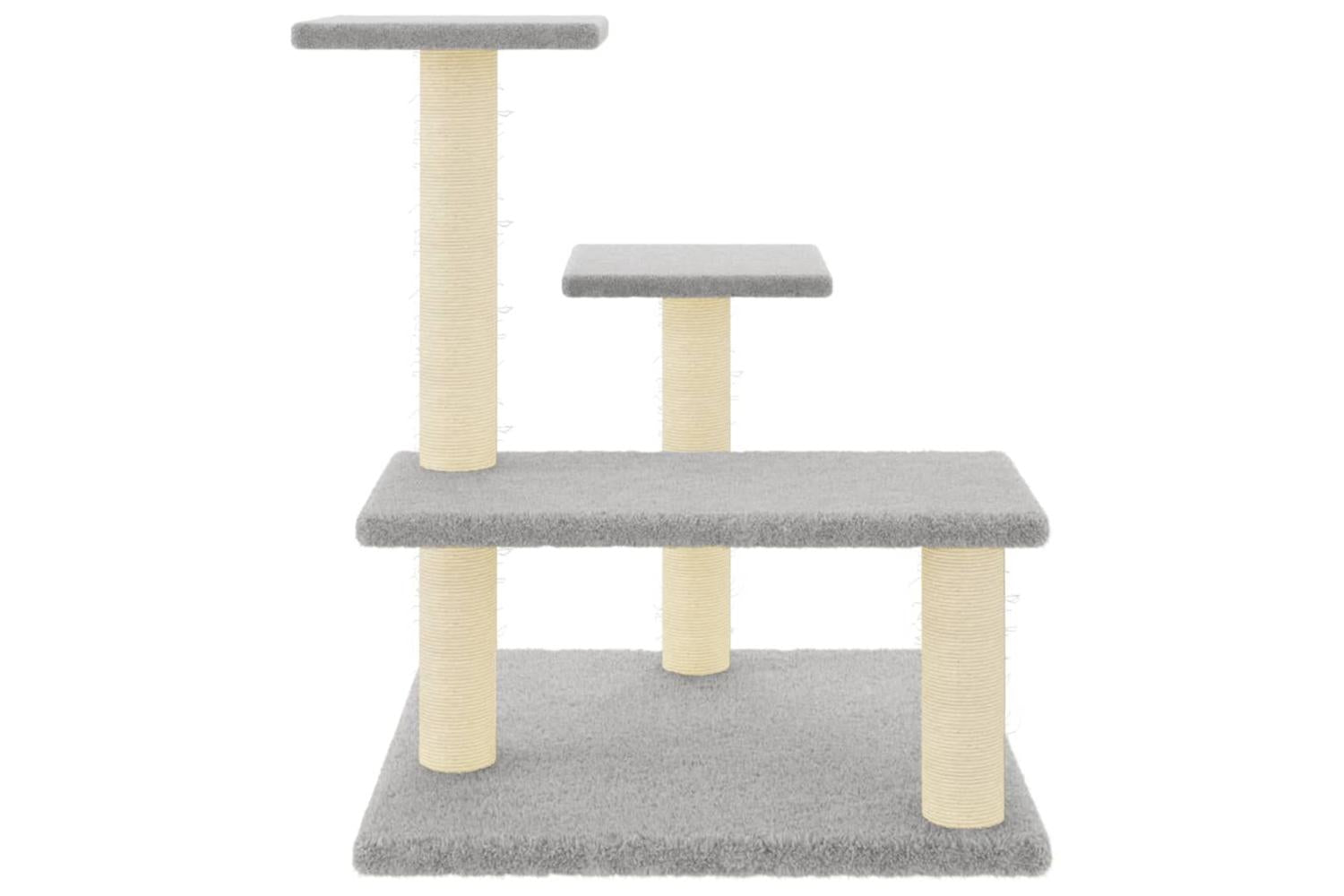 Cat Tree With Sisal Scratching Posts Light Grey 61 Cm-3