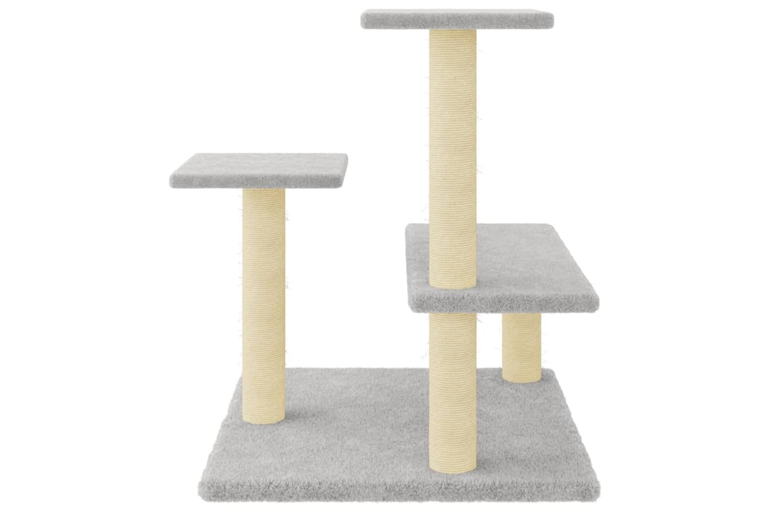 Cat Tree With Sisal Scratching Posts Light Grey 61 Cm-4