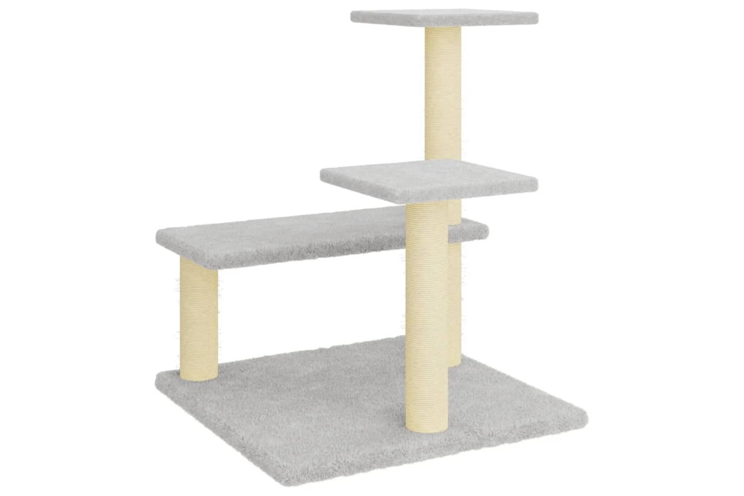Cat Tree With Sisal Scratching Posts Light Grey 61 Cm-5