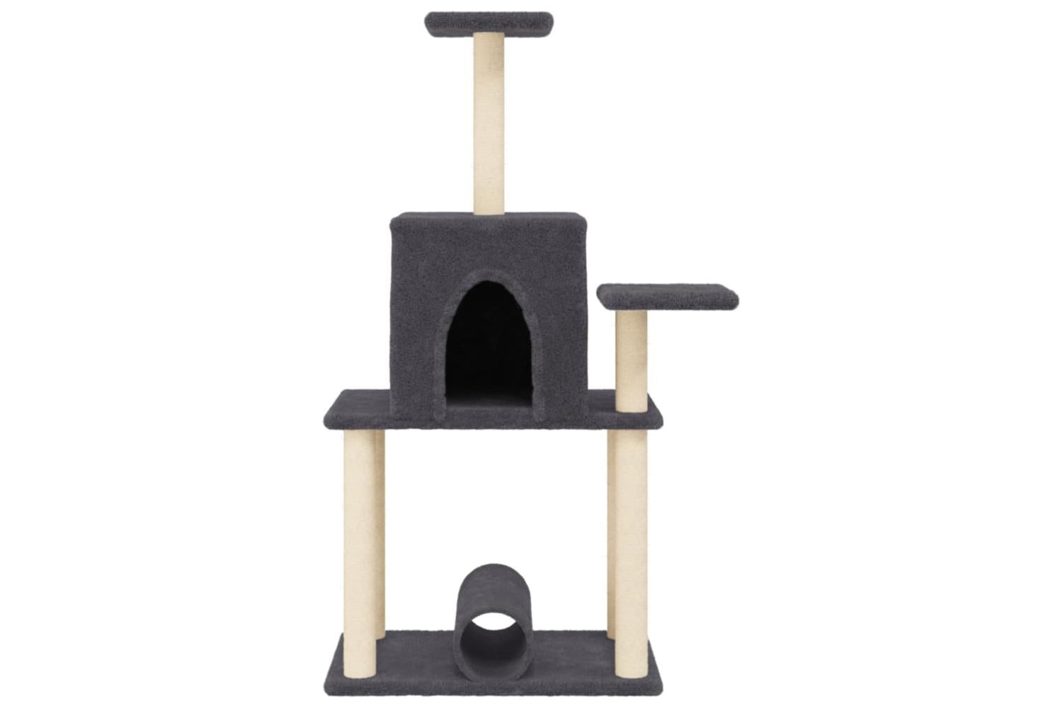 Cat Tree With Sisal Scratching Posts Dark Grey 122 Cm-4
