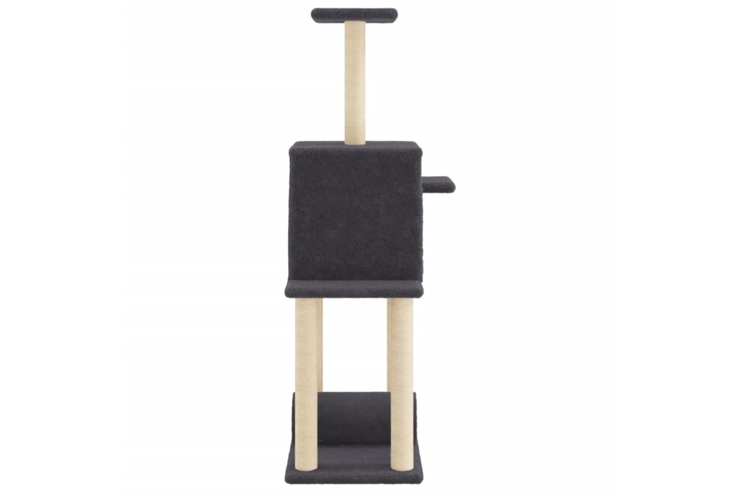 Cat Tree With Sisal Scratching Posts Dark Grey 122 Cm-5