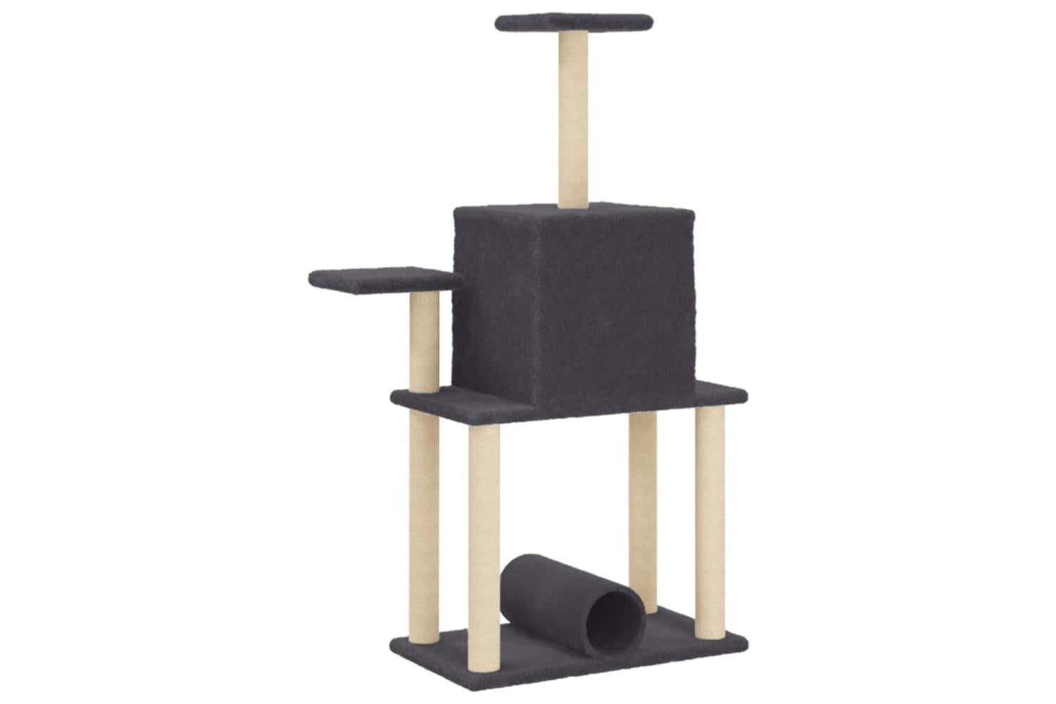 Cat Tree With Sisal Scratching Posts Dark Grey 122 Cm-6