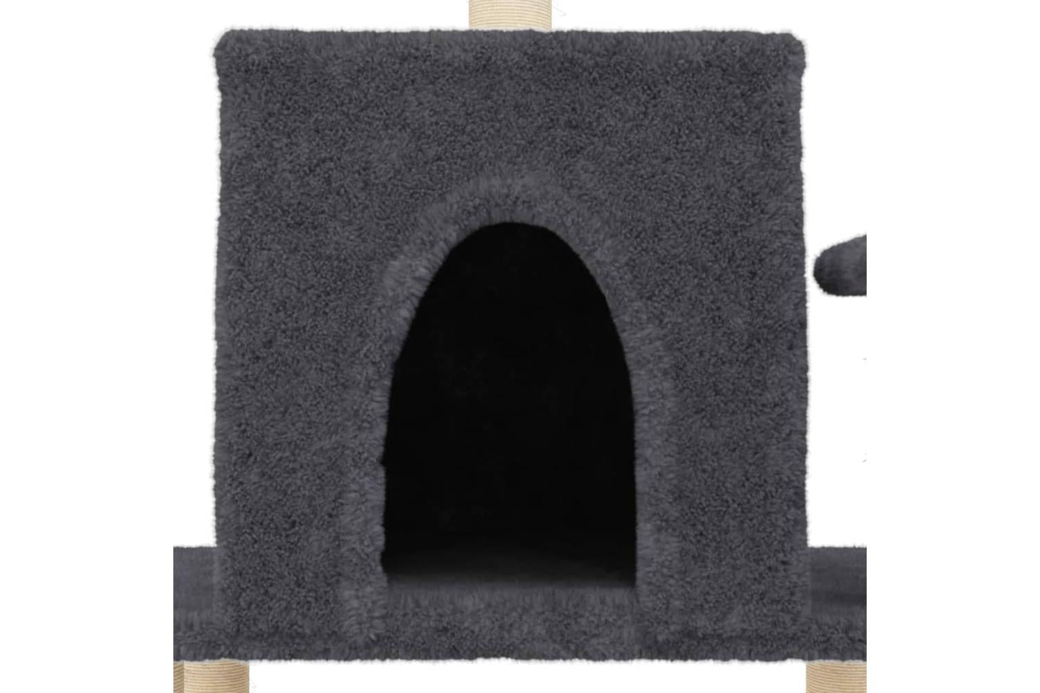 Cat Tree With Sisal Scratching Posts Dark Grey 122 Cm-7