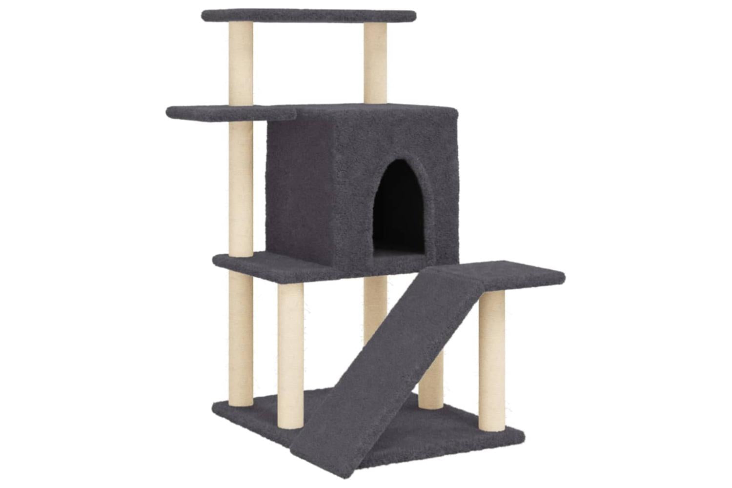 Cat Tree With Sisal Scratching Posts Dark Grey 97 Cm