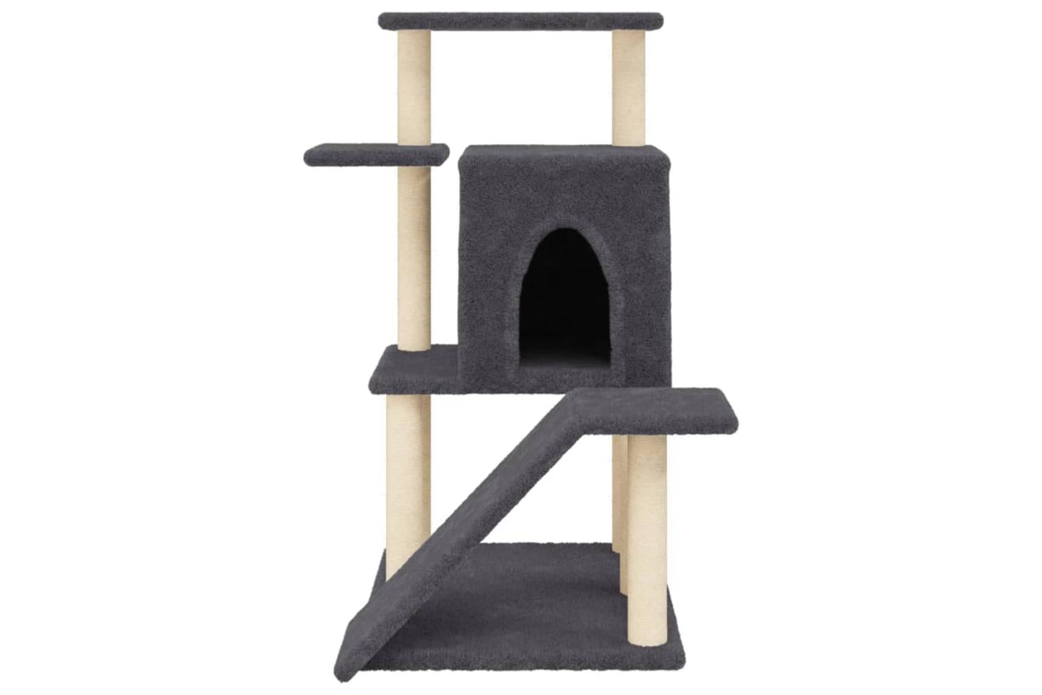 Cat Tree With Sisal Scratching Posts Dark Grey 97 Cm-4