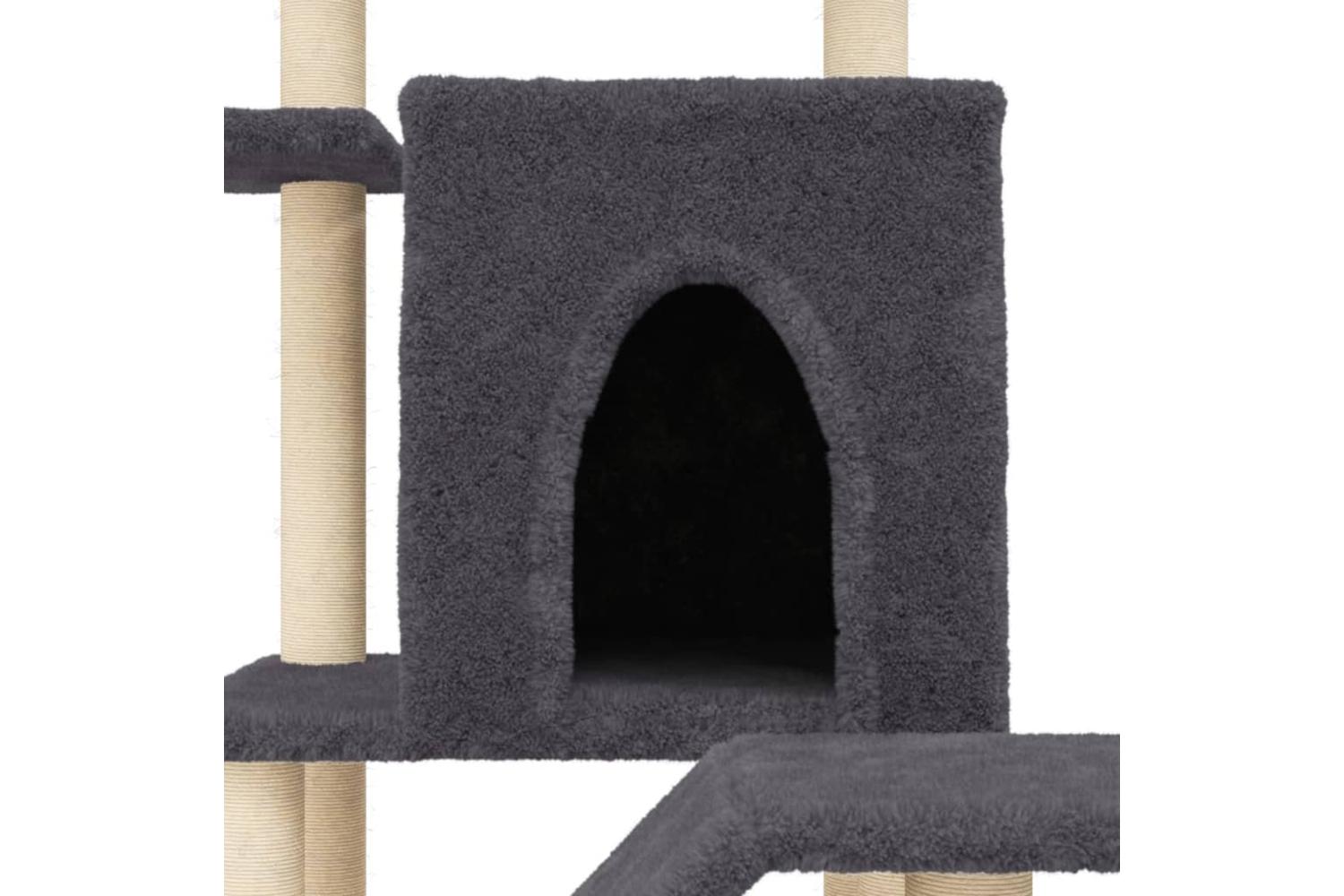 Cat Tree With Sisal Scratching Posts Dark Grey 97 Cm-7