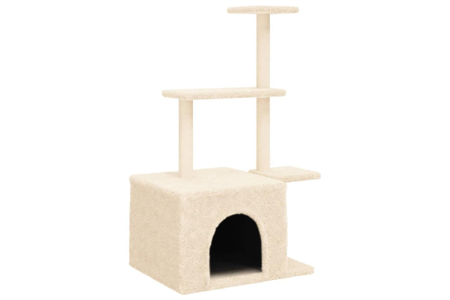 Cat Tree With Sisal Scratching Posts Cream 110 Cm-2