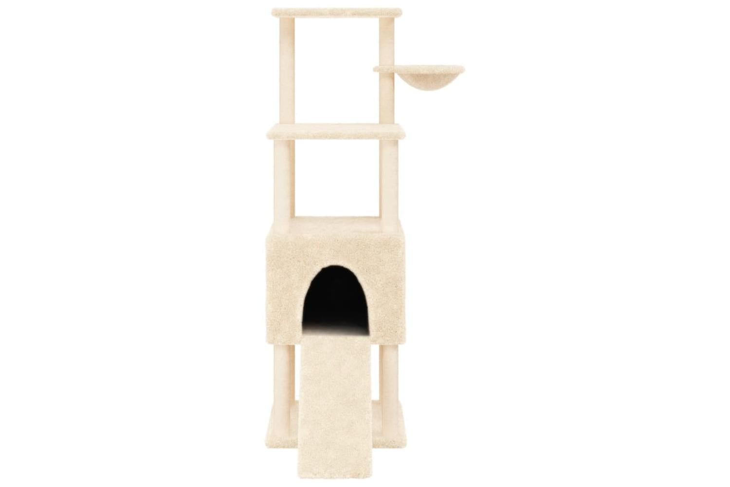 Cat Tree With Sisal Scratching Posts Cream 153 Cm-4