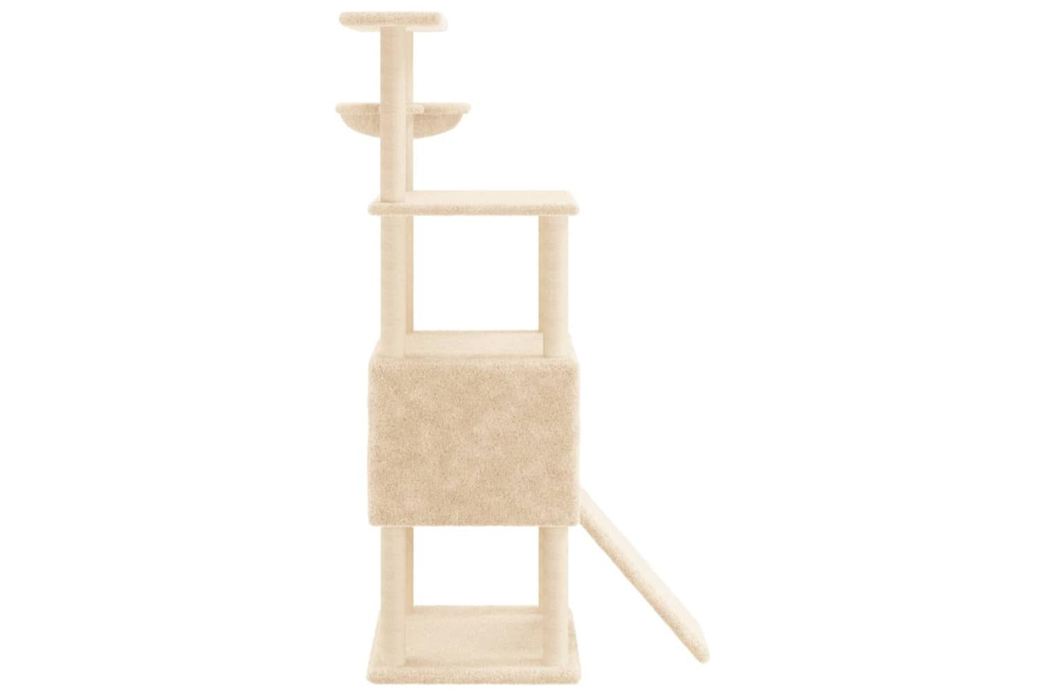 Cat Tree With Sisal Scratching Posts Cream 153 Cm-5