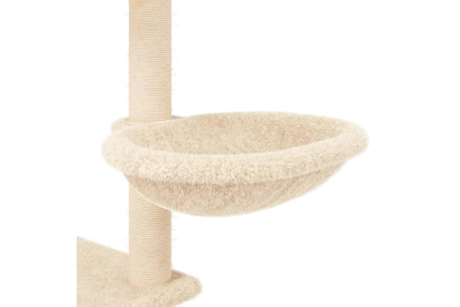 Cat Tree With Sisal Scratching Posts Cream 153 Cm-8