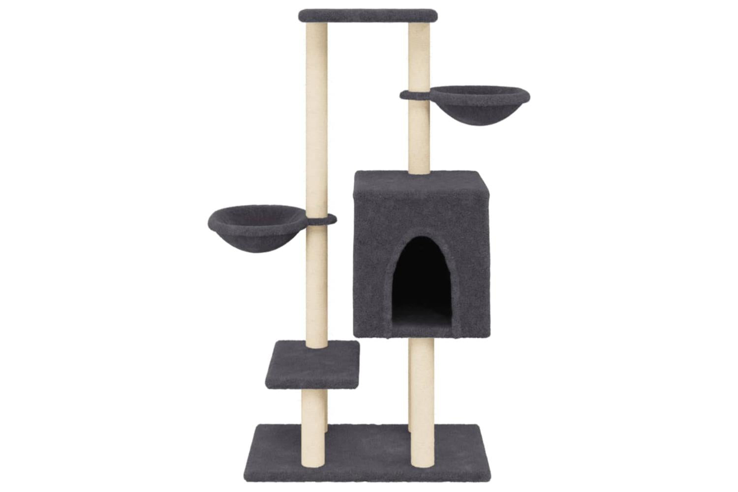 Cat Tree With Sisal Scratching Posts Dark Grey 117 Cm-4
