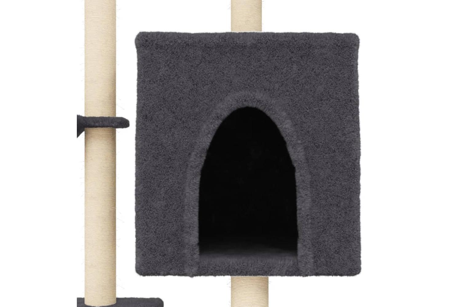 Cat Tree With Sisal Scratching Posts Dark Grey 117 Cm-7