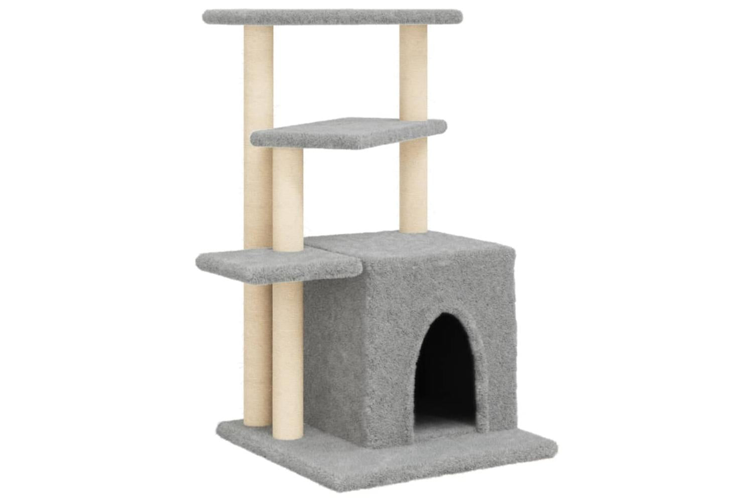 Cat Tree With Sisal Scratching Posts Light Grey 835 Cm-2