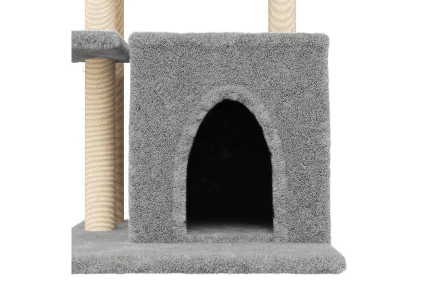 Cat Tree With Sisal Scratching Posts Light Grey 835 Cm-7