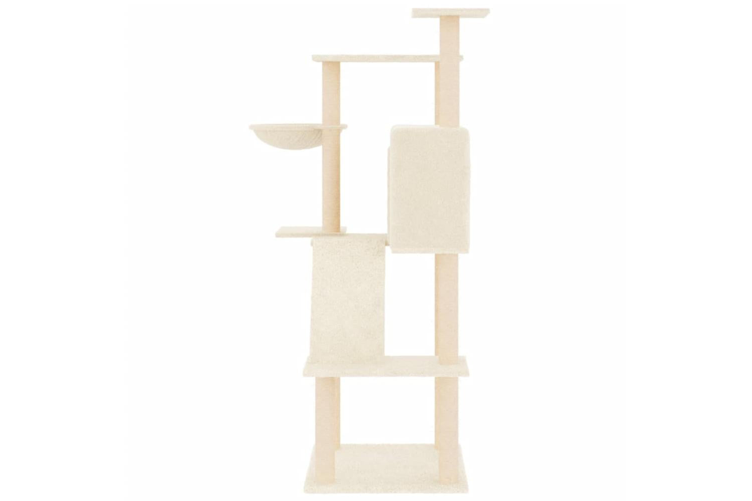 Cat Tree With Sisal Scratching Posts Cream 143 Cm-4