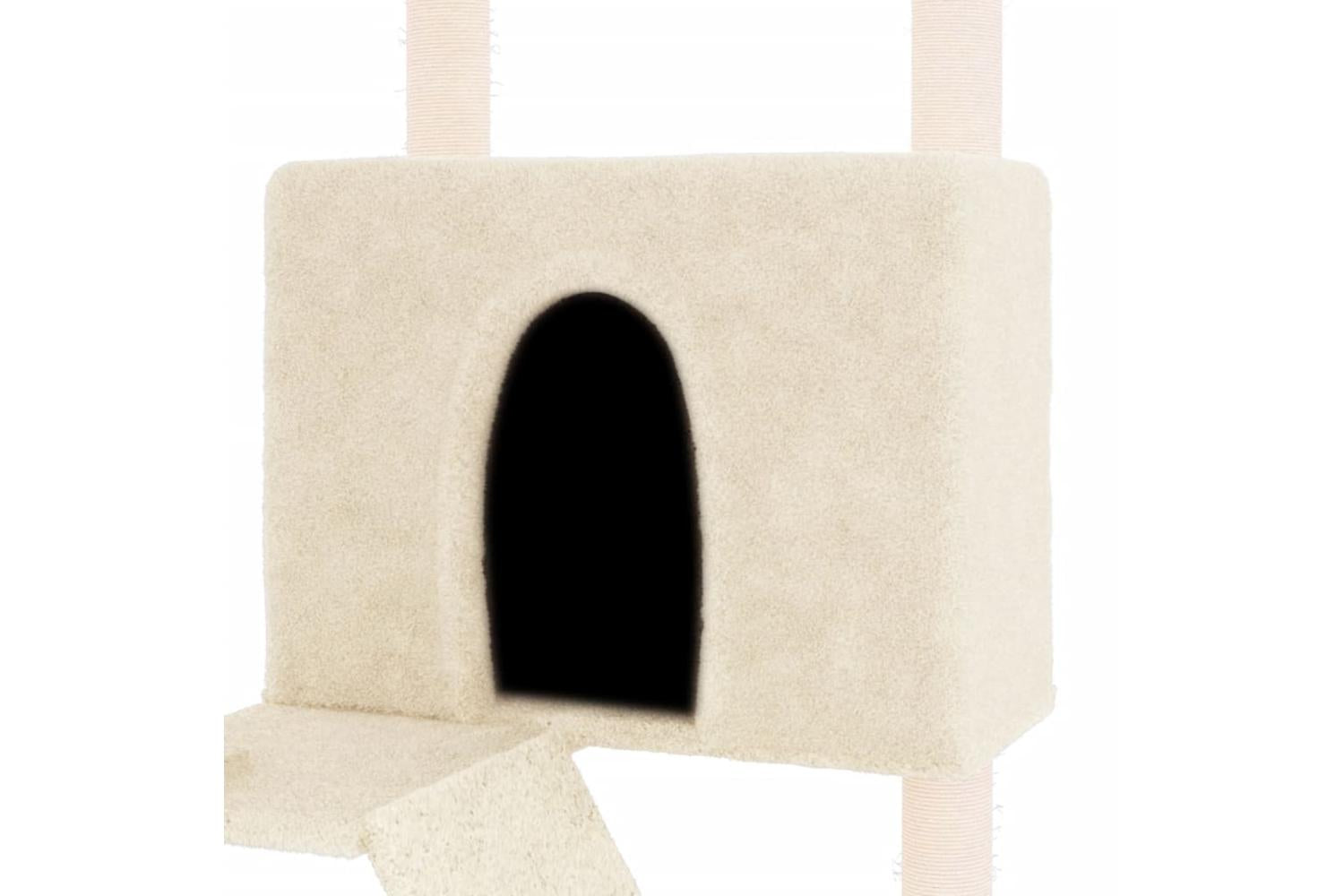 Cat Tree With Sisal Scratching Posts Cream 143 Cm-6