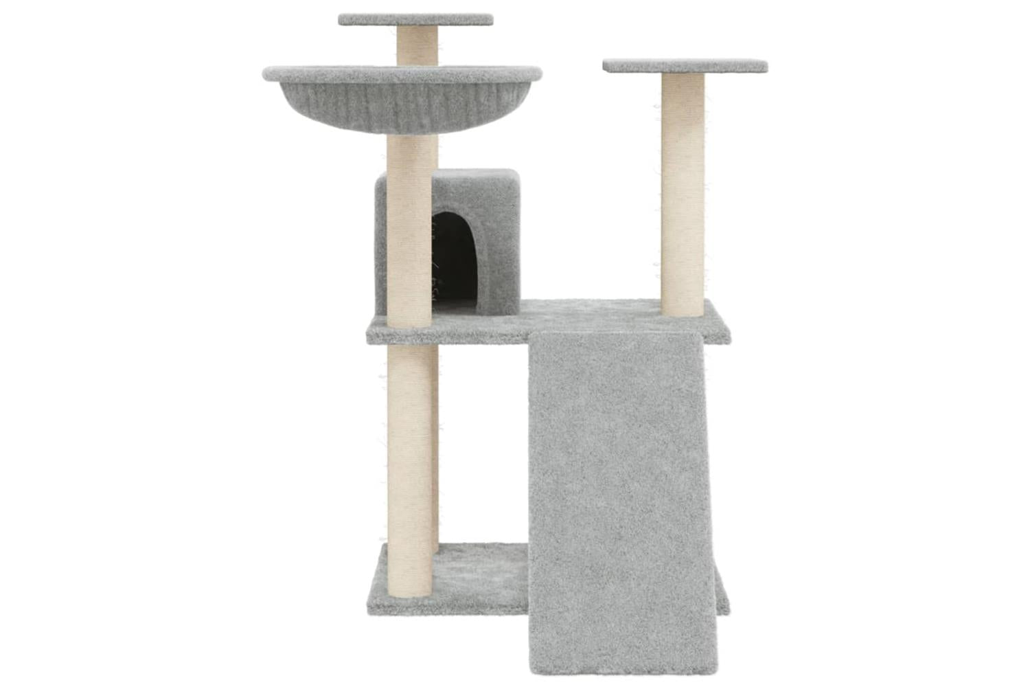 Cat Tree With Sisal Scratching Posts Light Grey 83 Cm-3