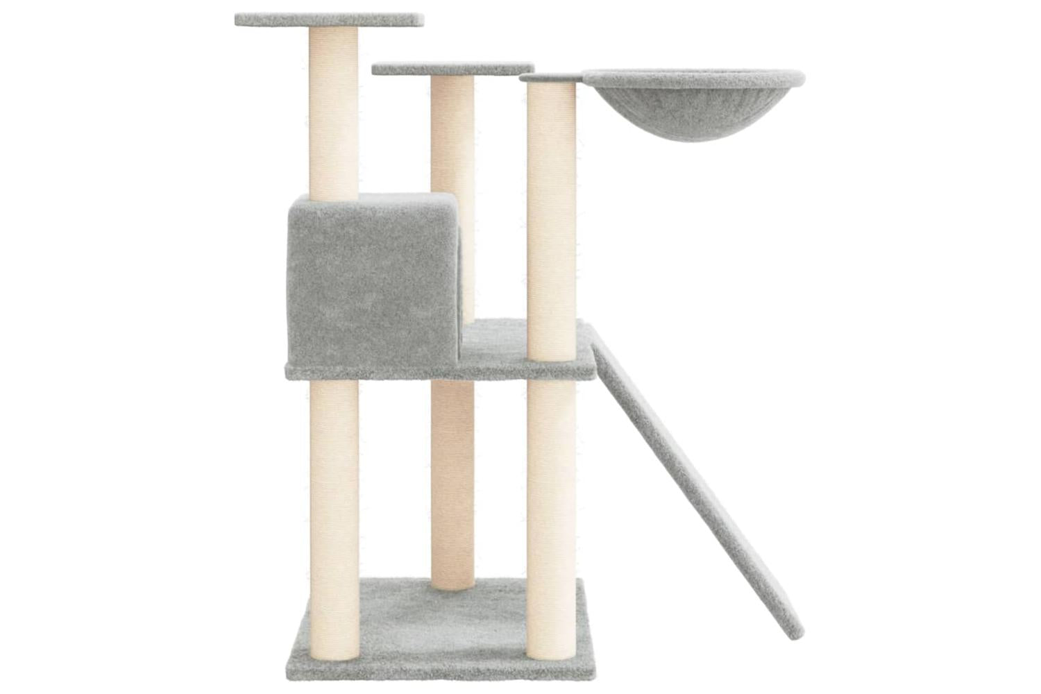 Cat Tree With Sisal Scratching Posts Light Grey 83 Cm-4