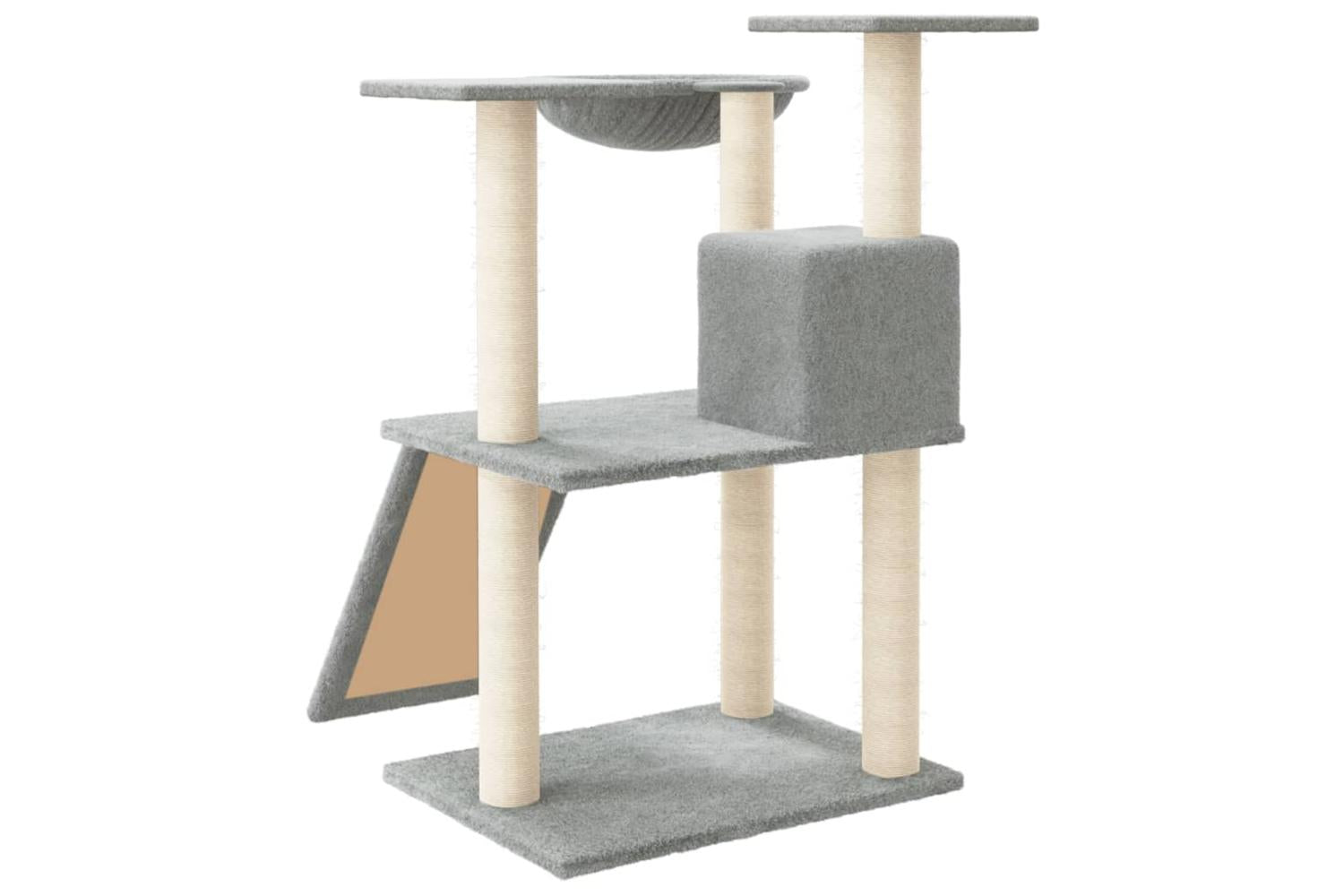 Cat Tree With Sisal Scratching Posts Light Grey 83 Cm-5