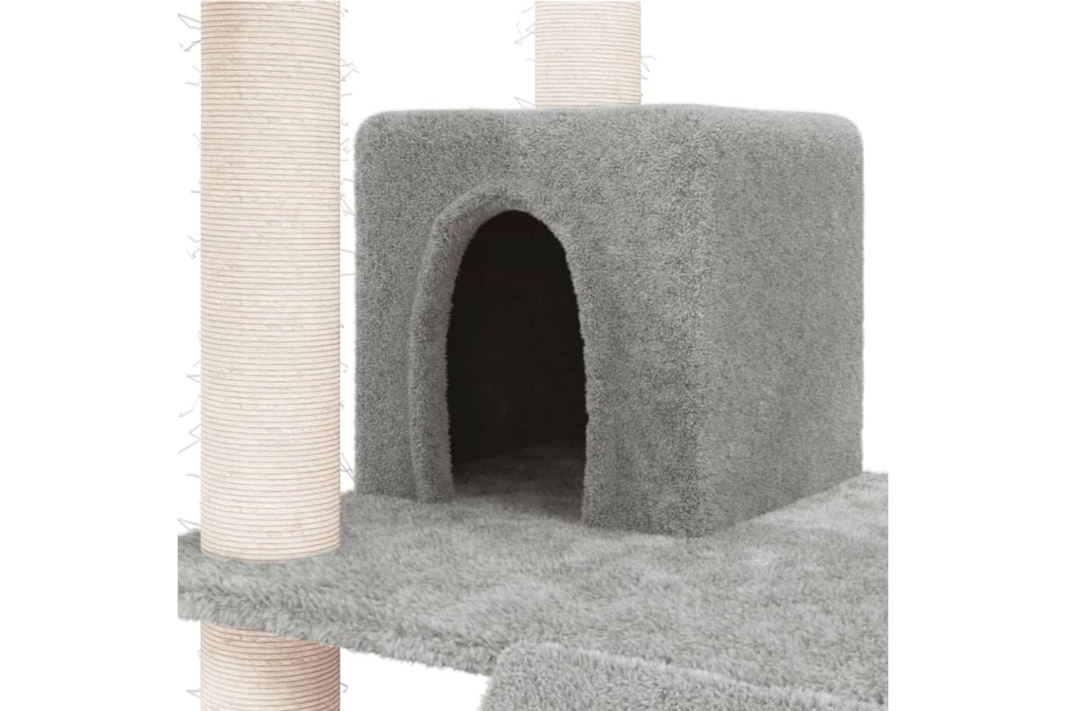 Cat Tree With Sisal Scratching Posts Light Grey 83 Cm-6