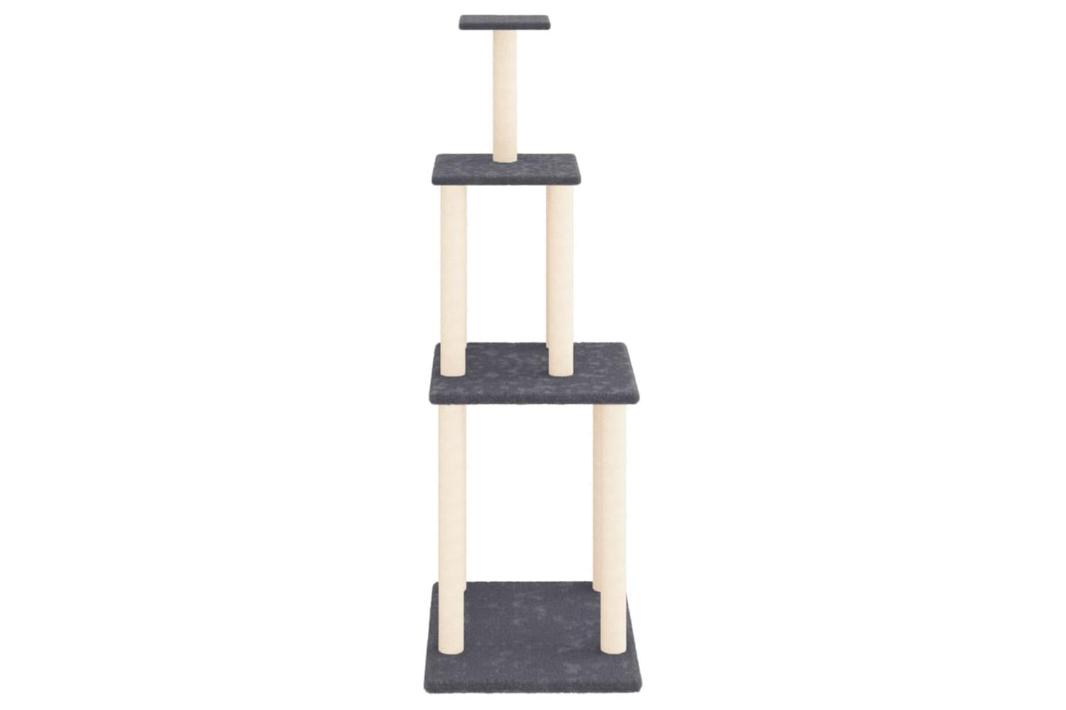 Cat Tree With Sisal Scratching Posts Dark Grey 149 Cm-3