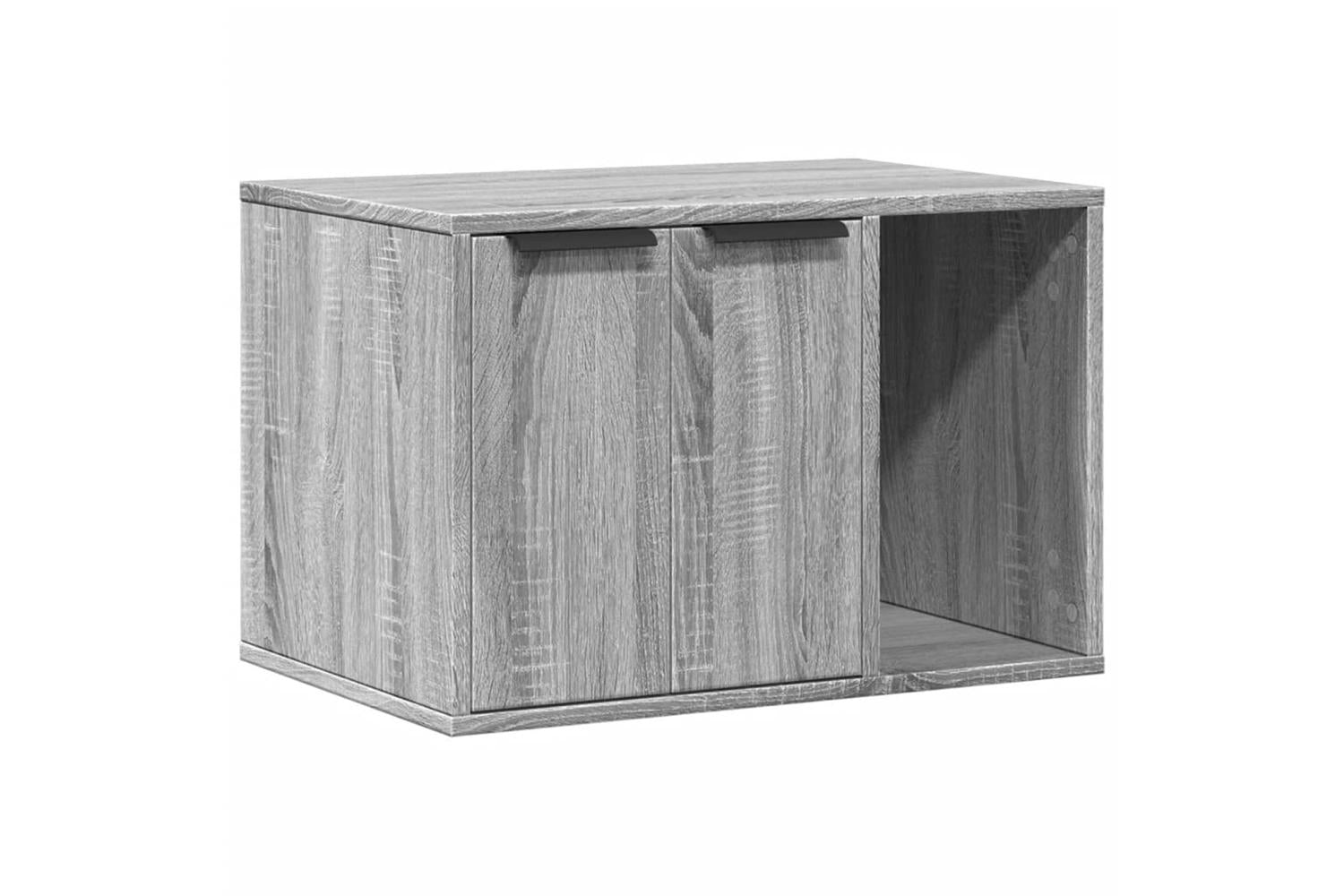 Cat Litter Box Enclosure Grey Sonoma 60x40x40 Cm Engineered Wood-2