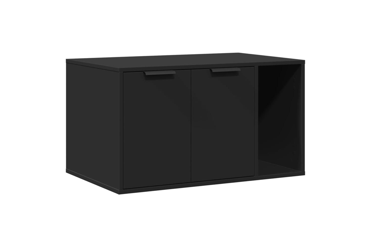 Cat Litter Box Enclosure Black 80x50x45 Cm Engineered Wood-2