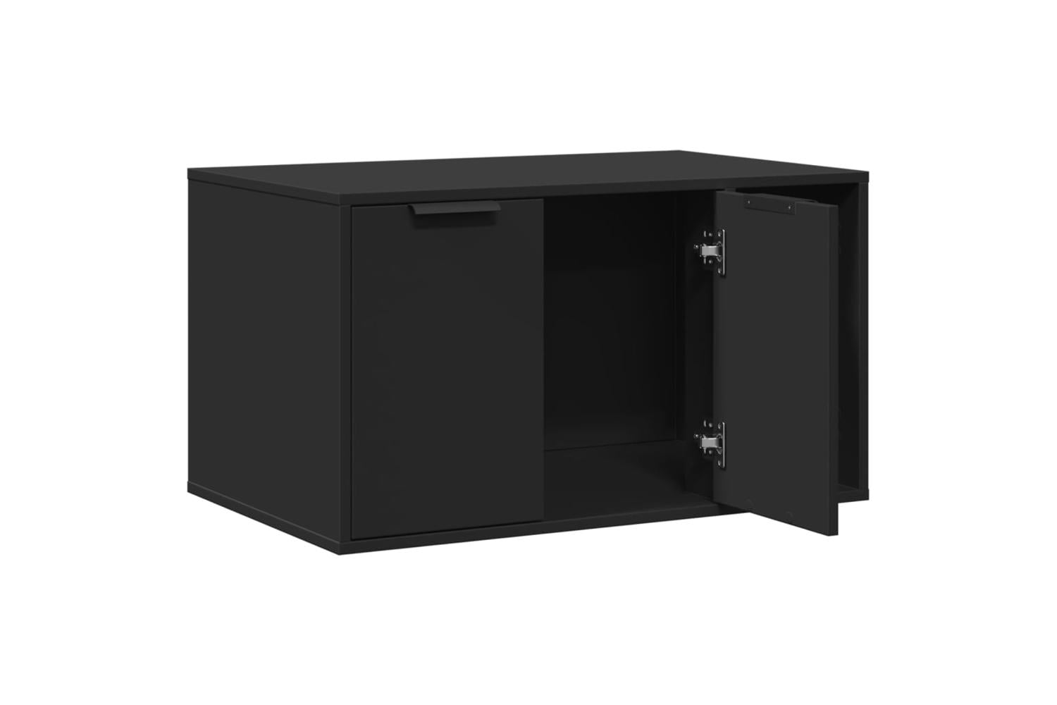 Cat Litter Box Enclosure Black 80x50x45 Cm Engineered Wood-4