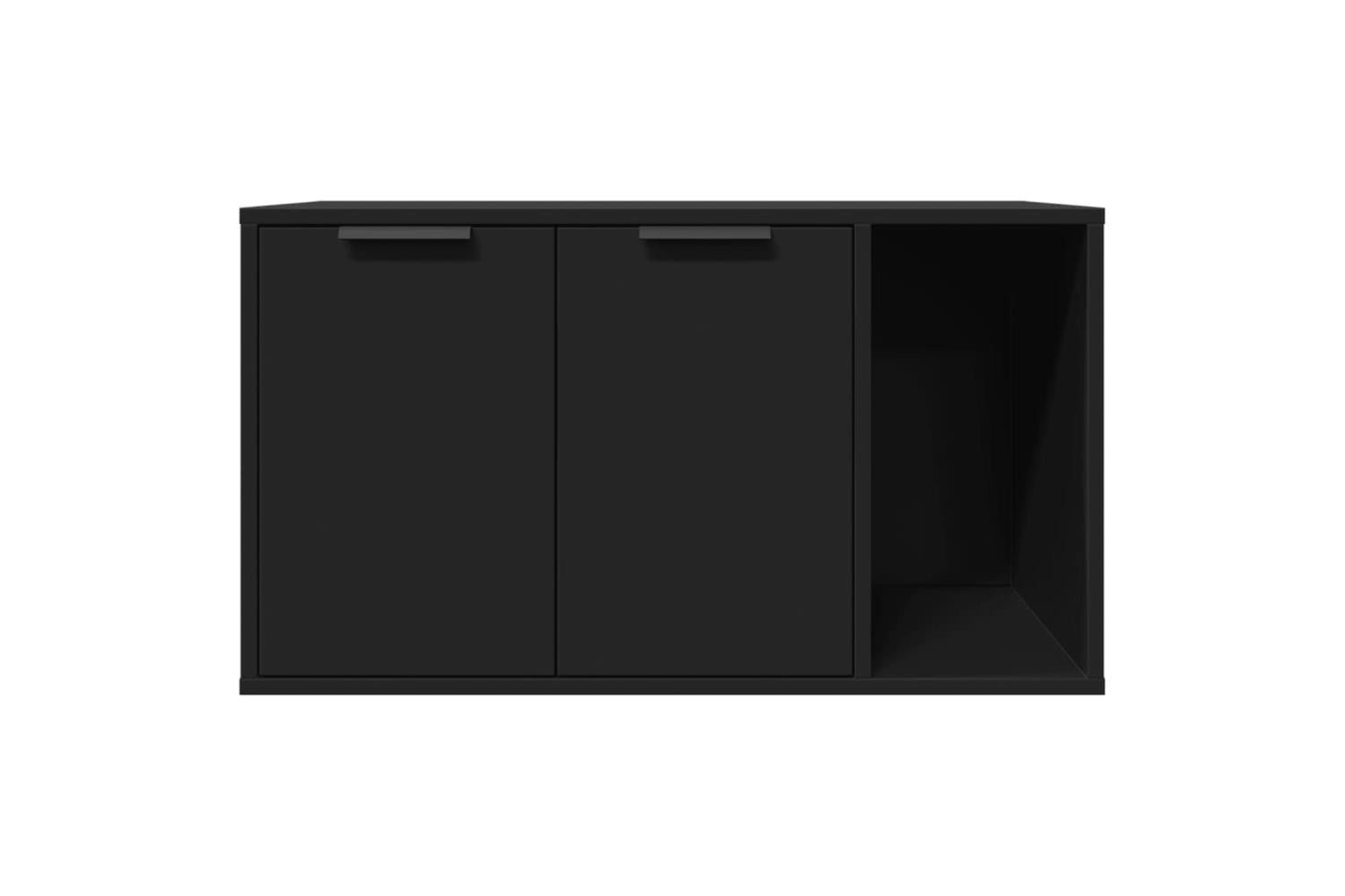 Cat Litter Box Enclosure Black 80x50x45 Cm Engineered Wood-5