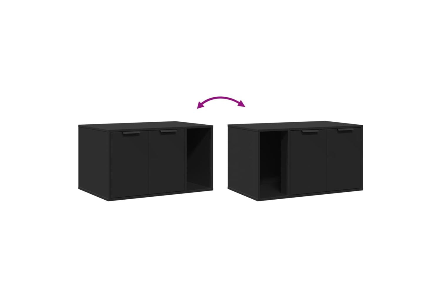 Cat Litter Box Enclosure Black 80x50x45 Cm Engineered Wood-8