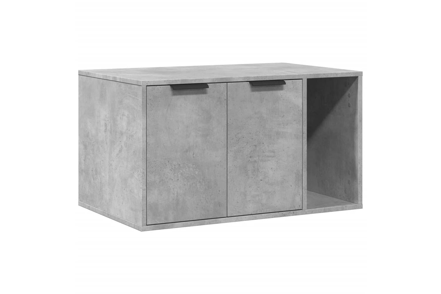 Cat Litter Box Enclosure Concrete Grey 80x50x45 Cm Engineered Wood-2