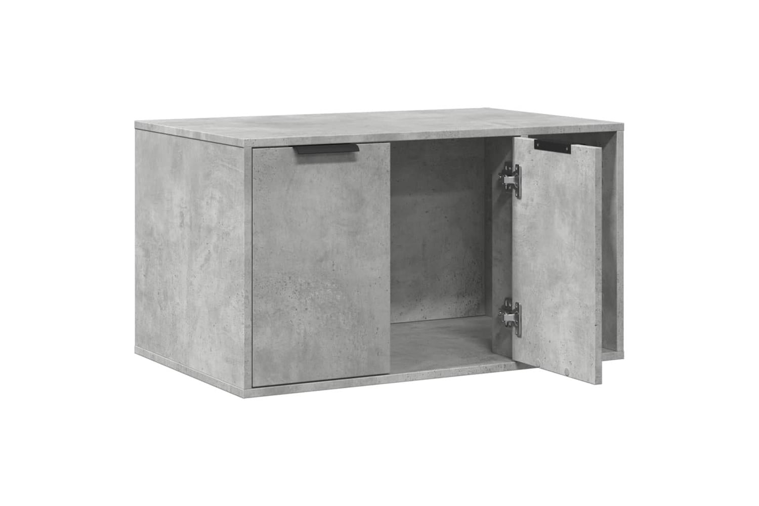 Cat Litter Box Enclosure Concrete Grey 80x50x45 Cm Engineered Wood-4