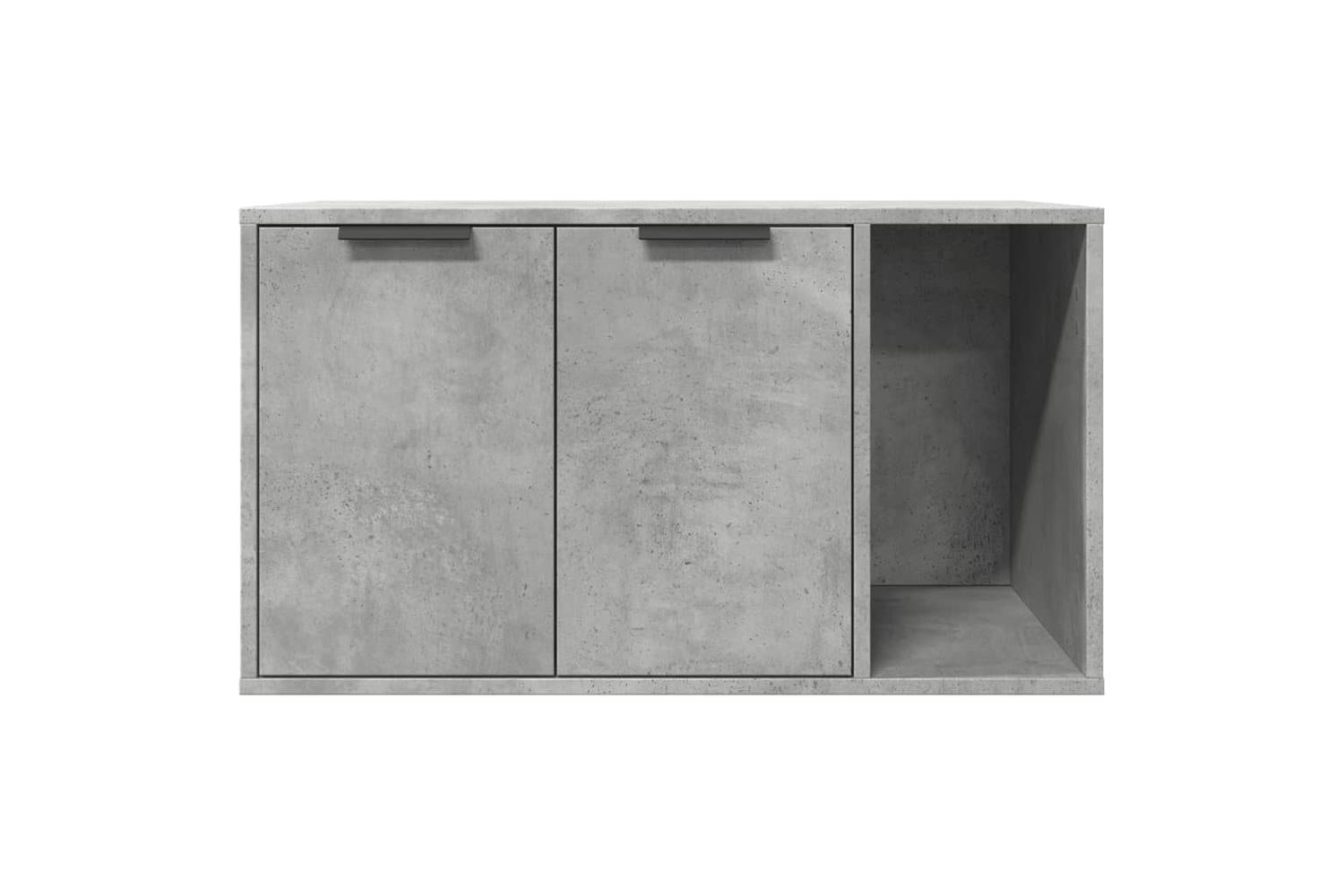Cat Litter Box Enclosure Concrete Grey 80x50x45 Cm Engineered Wood-5