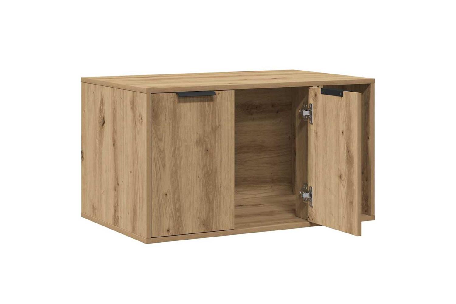 Cat Litter Box Enclosure Artisian Oak 80x50x45 Cm Engineered Wood-4