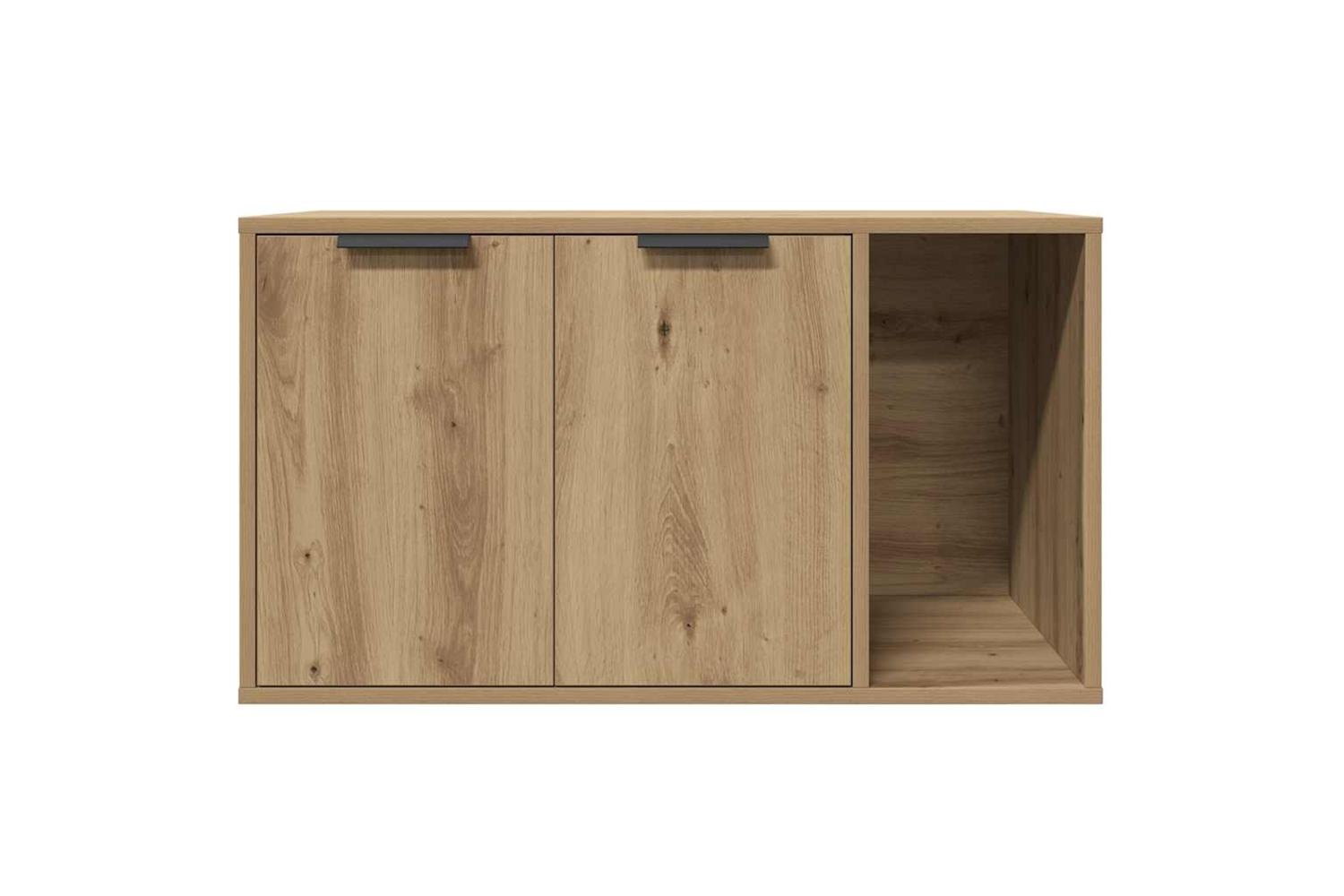 Cat Litter Box Enclosure Artisian Oak 80x50x45 Cm Engineered Wood-5