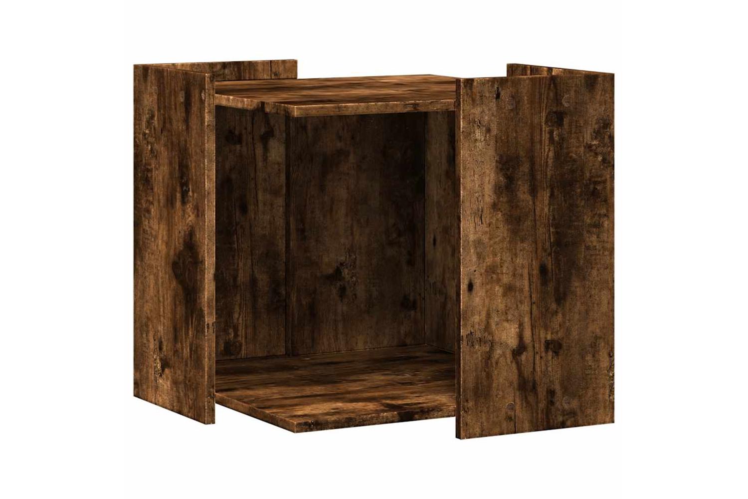 Cat Litter Box Enclosure Smoked Oak 53x53x51 Cm Engineered Wood-2