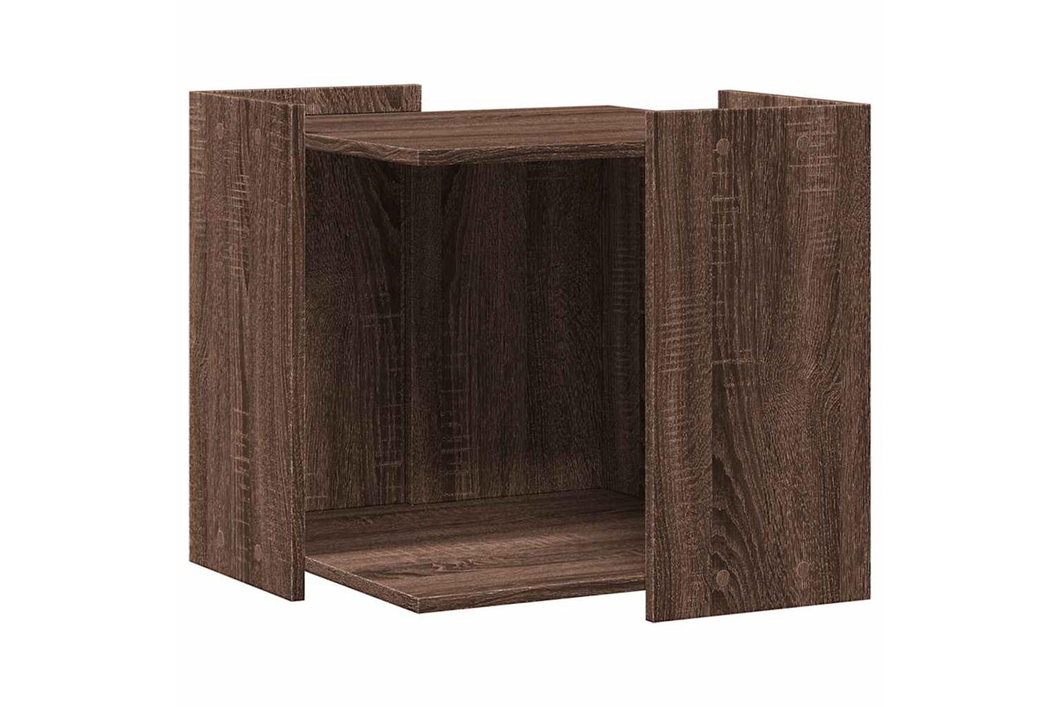 Cat Litter Box Enclosure Brown Oak 53x53x51 Cm Engineered Wood
