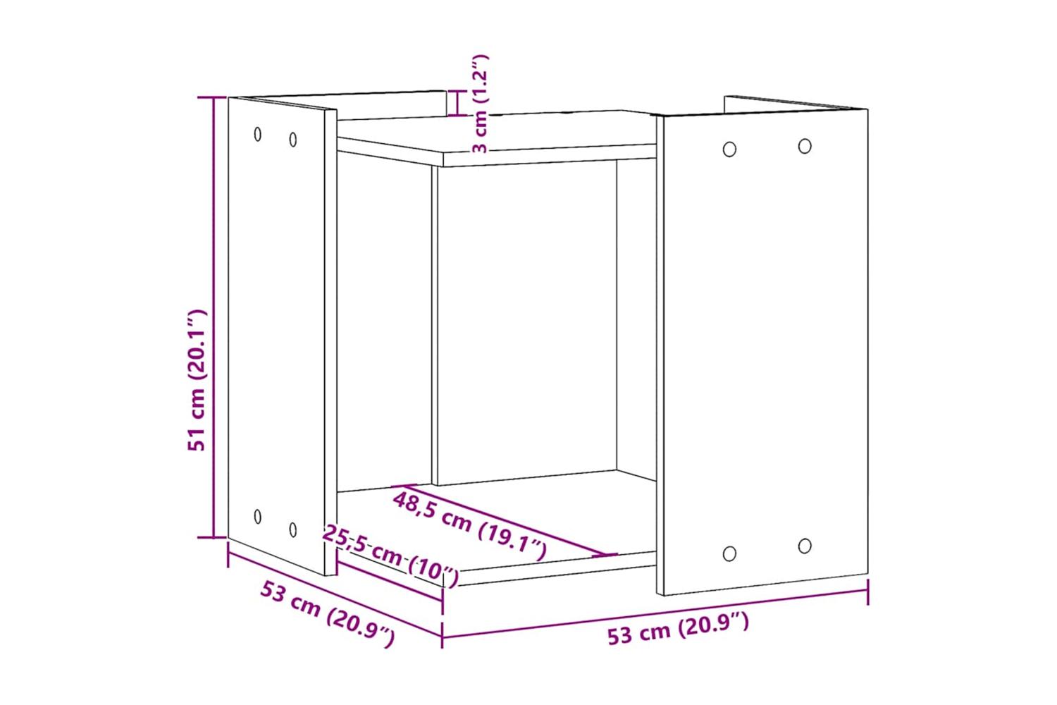 Cat Litter Box Enclosure Brown Oak 53x53x51 Cm Engineered Wood-9