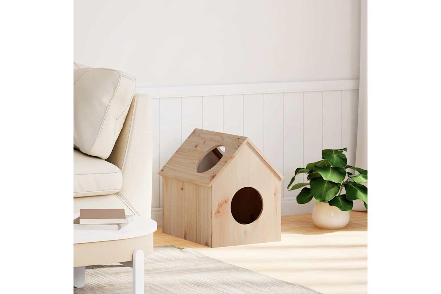 Cat House 41x50x50 Cm Solid Wood Pine-2