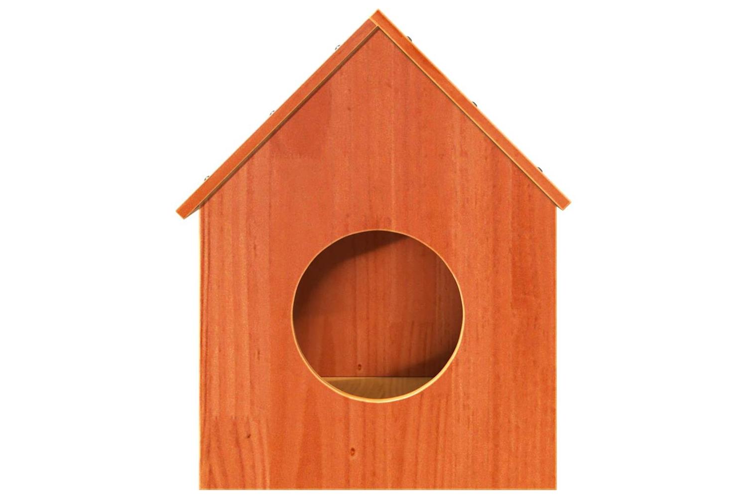 Cat House Wax Brown 41x50x50 Cm Solid Wood Pine-3