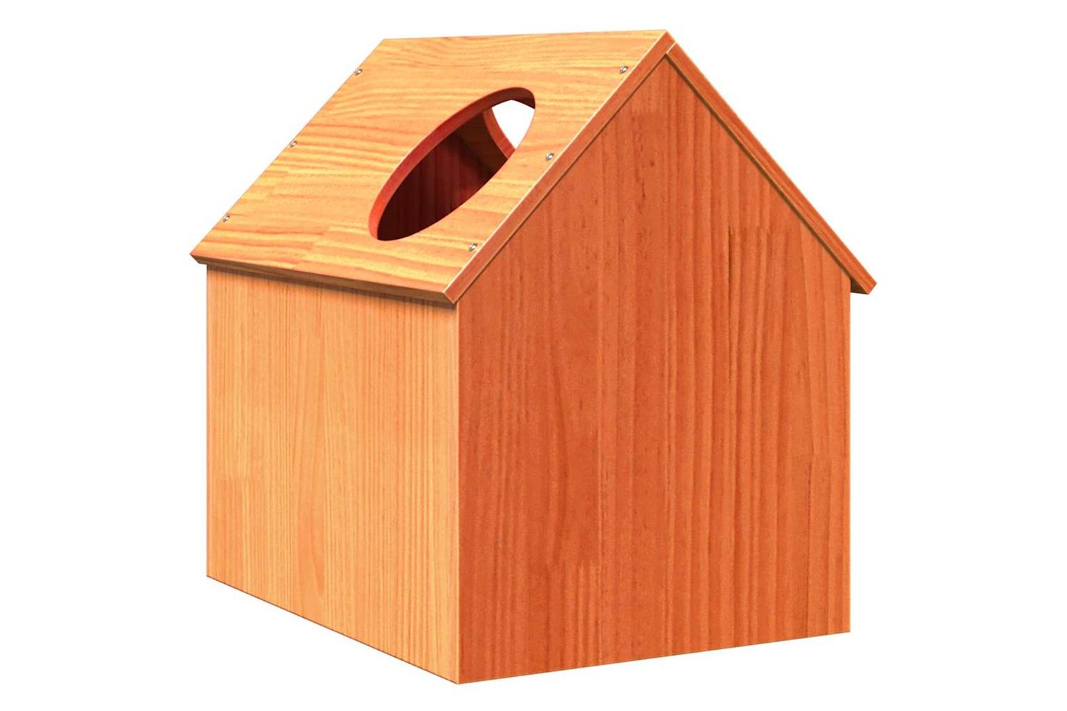 Cat House Wax Brown 41x50x50 Cm Solid Wood Pine-5