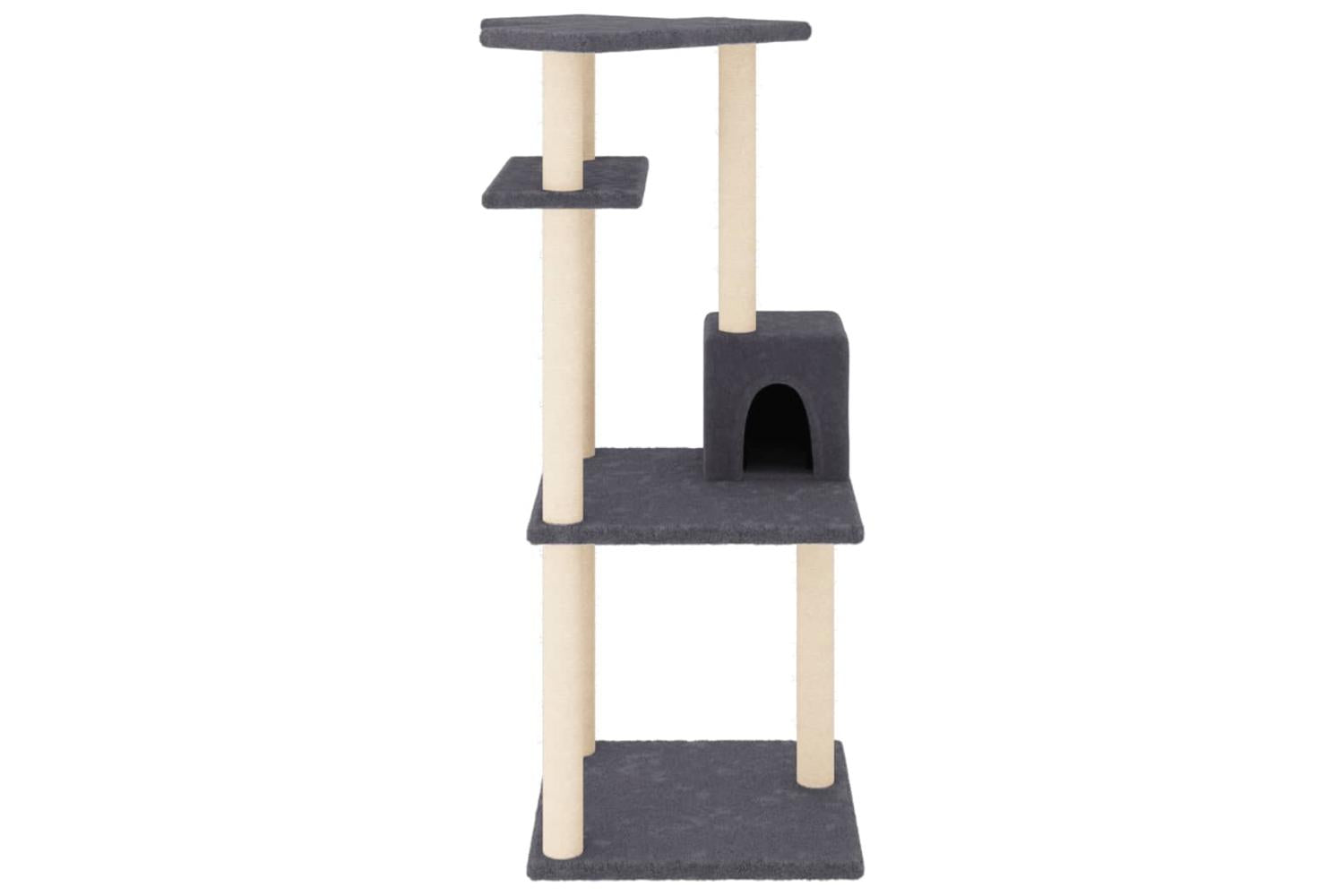 Cat Tree With Sisal Scratching Posts Dark Grey 123 Cm-3