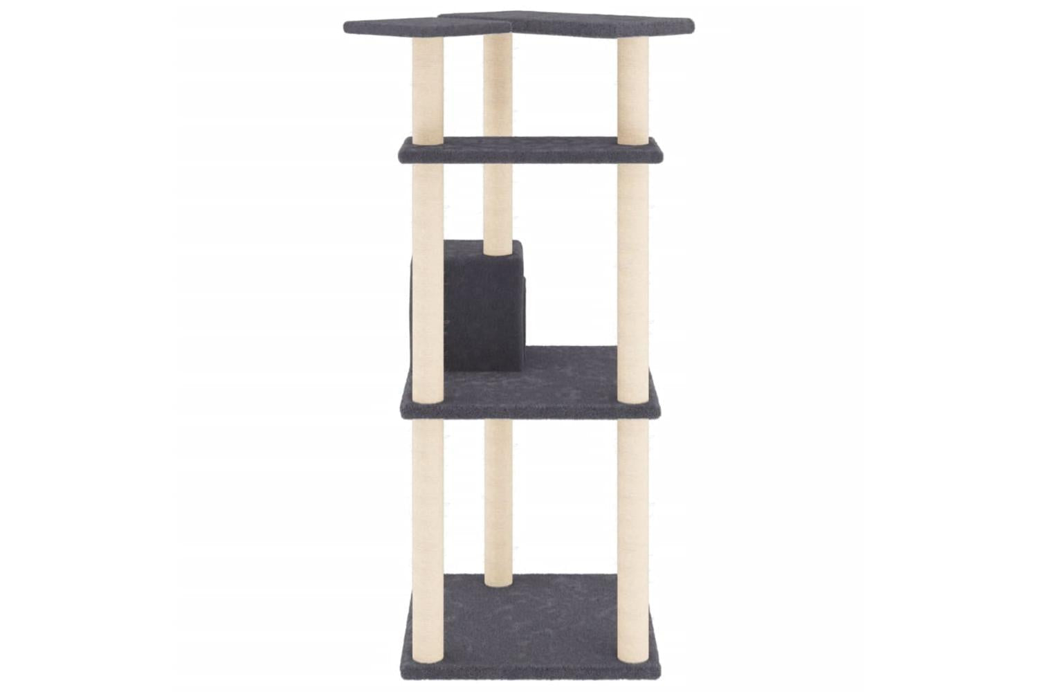 Cat Tree With Sisal Scratching Posts Dark Grey 123 Cm-4